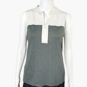 Tail Tank Top Womens Medium Gray White Sleeveless Stretch Active Athletic Shirt